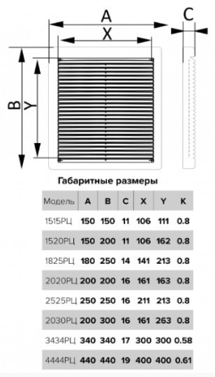 Решетка вентиляционная Эра 250х250х16 мм, пластик купить,10400