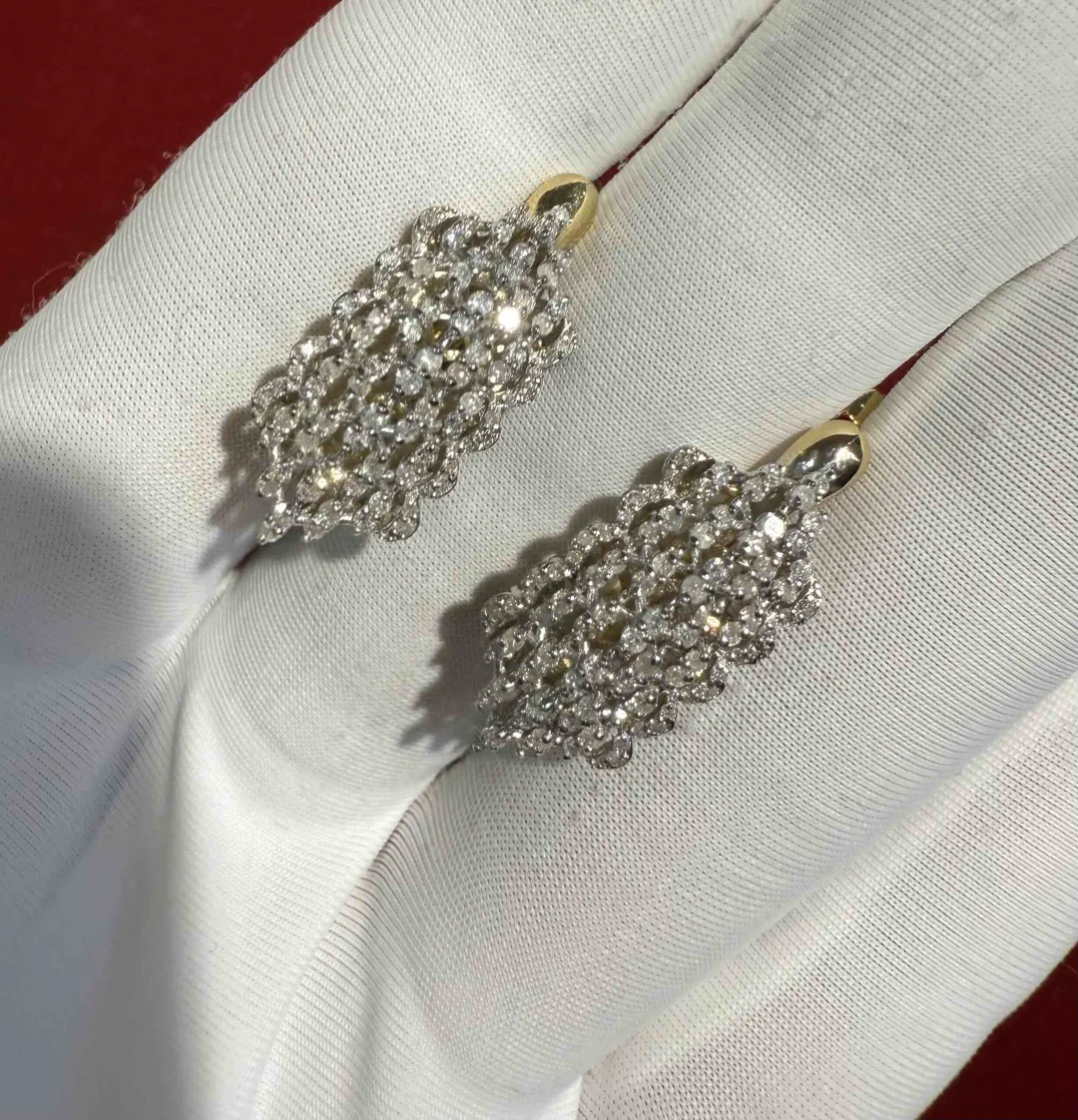 Серьги Luxrai бриллиант желтое золото 585 купить,NaN