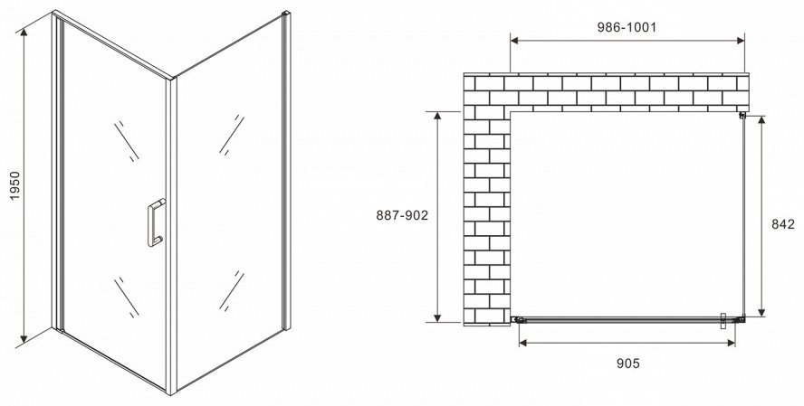 Душевое ограждение Abber двухстенное AG04100-S90 купить,NaN