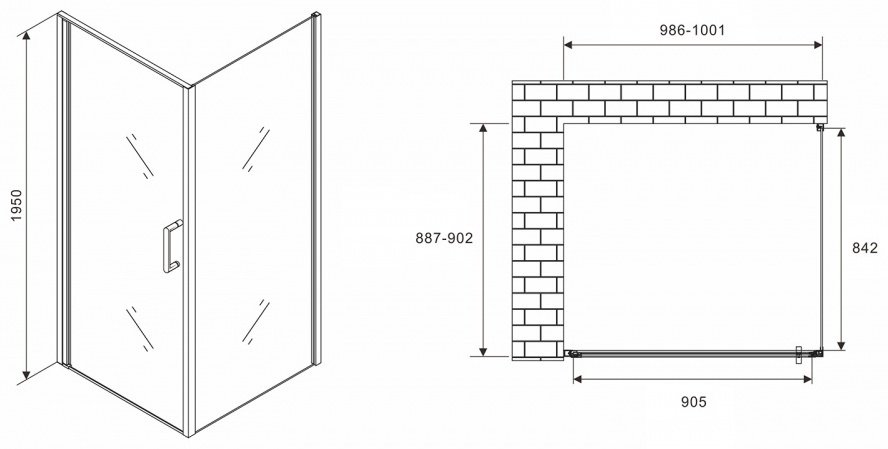 Душевое ограждение Abber двухстенное AG04100-S90 купить,NaN