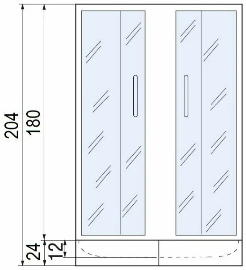 Душевое ограждение KABINKA.KZ двухстенное МОНОМАХ ДУ 100/70/180 МЗ BL L/R, 700х1800 мм