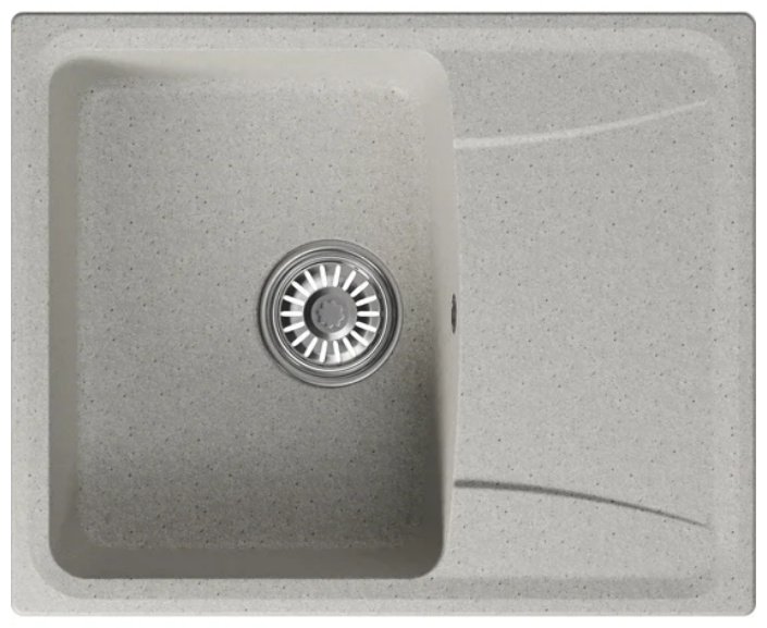 Кухонная мойка Mixline ML-GM-26 врезная 47х58х19 см, искусственный мрамор, тон серый