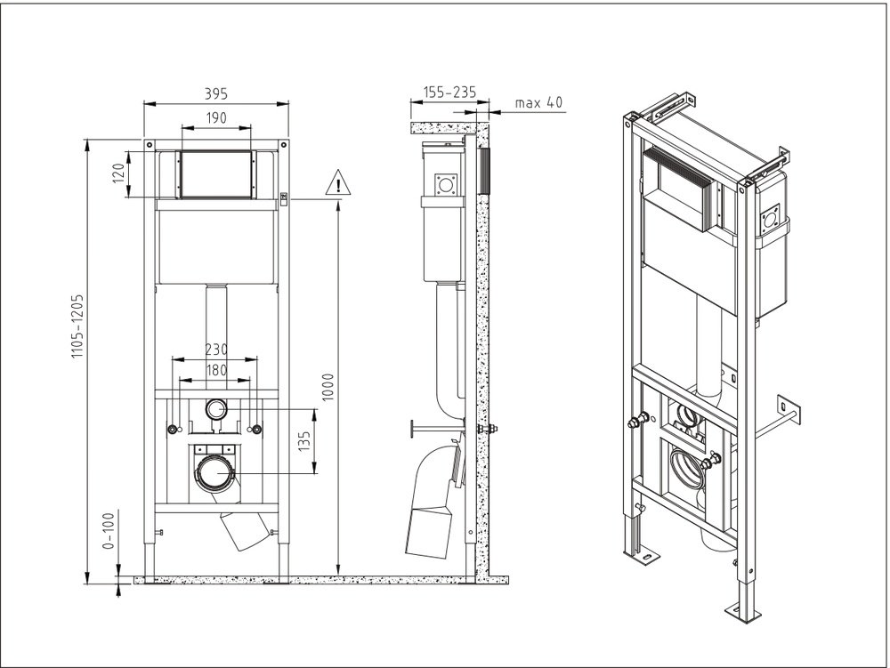 Cersanit рамная инсталляция LINK PRO 40 S-IN-MZ-LINK_PRO купить,156016