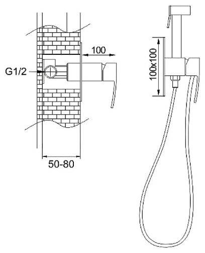 Rose гигиенический душ R1505F-2, латунь купить,NaN
