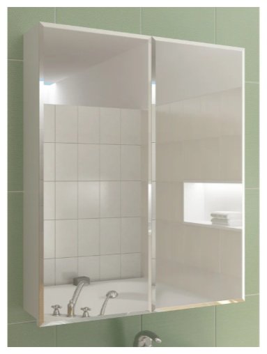 Шкаф зеркальный навесной Kabinka.kz Grand 60x14x71.4см белый купить,NaN