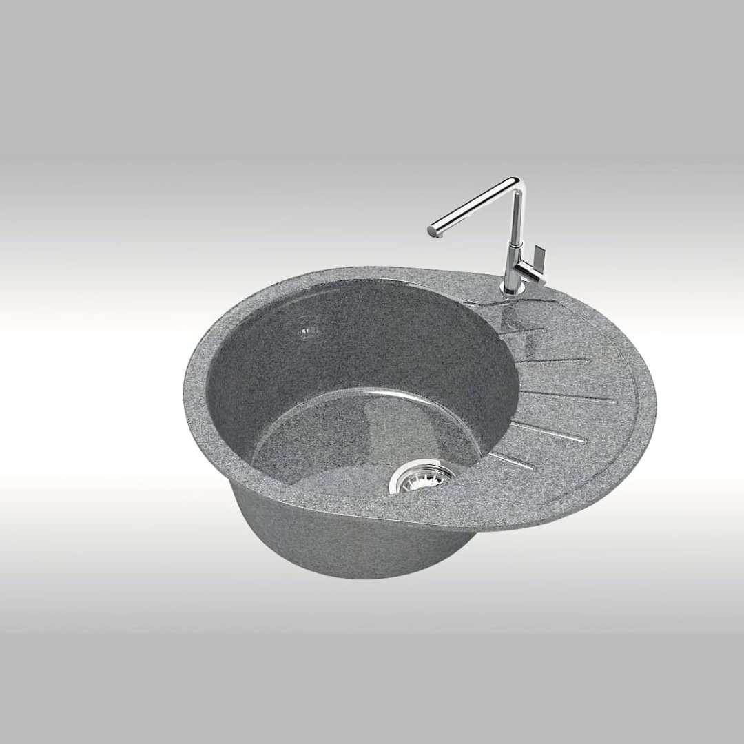 Кухонная мойка Marrbaxx L10G35 накладная 57.5х44х21.5 см, искусственный камень, тон серый купить,NaN