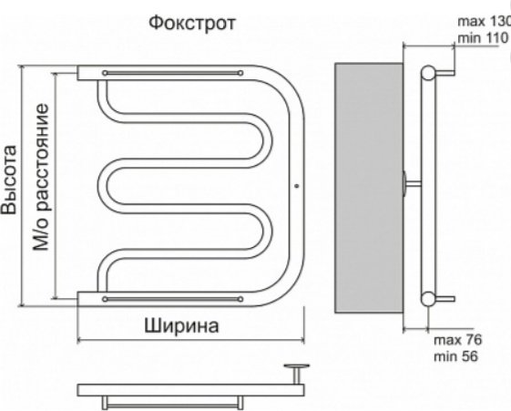 Полотенцесушитель TERMINUS водяной 4620768881312, Ш-образный 40x60 см купить,NaN