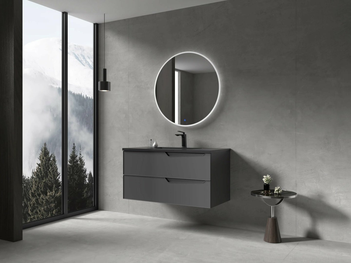 Тумба с раковиной Rhea80 , 80x55x48 см, серый