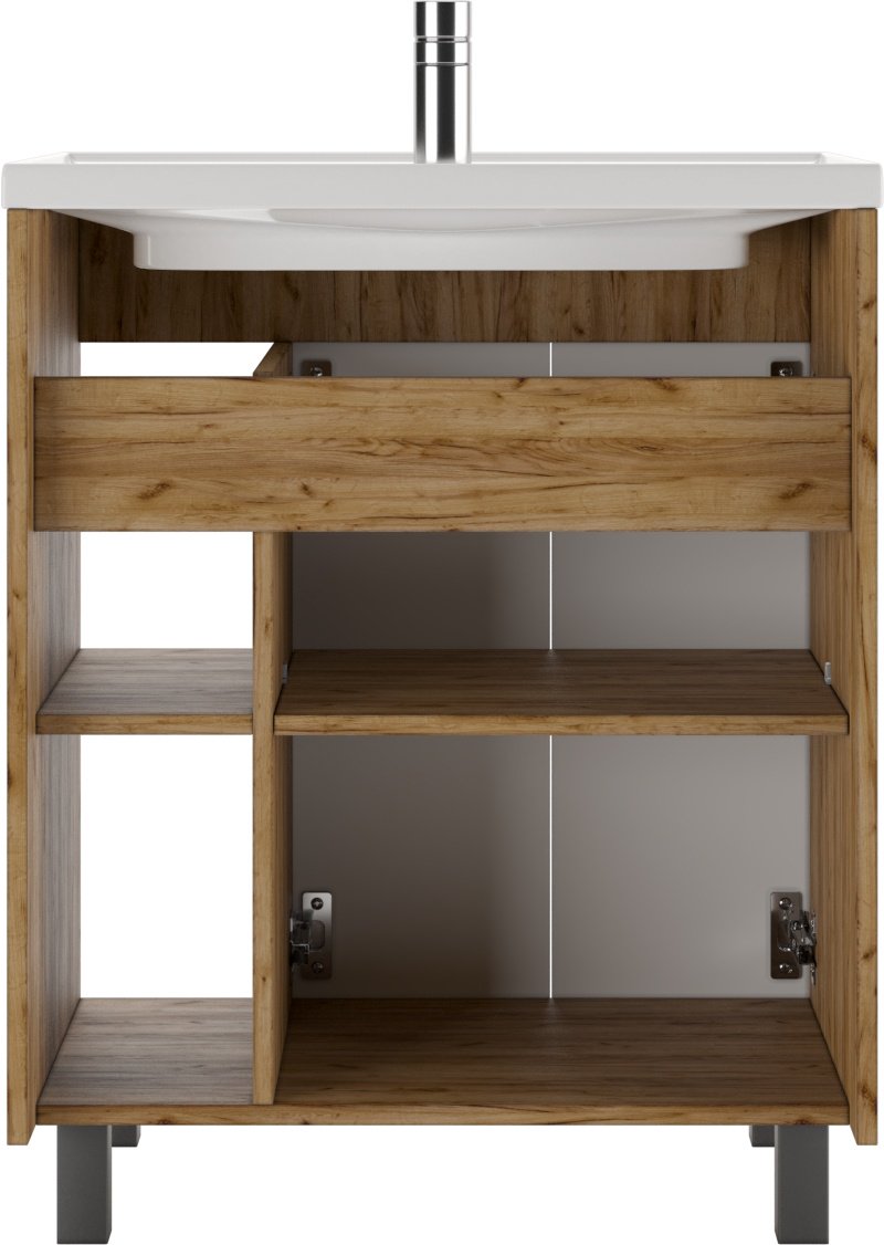 Тумба с раковиной KABINKA.KZ Байтерек, 67x82x44.4 см, коричневый, графит