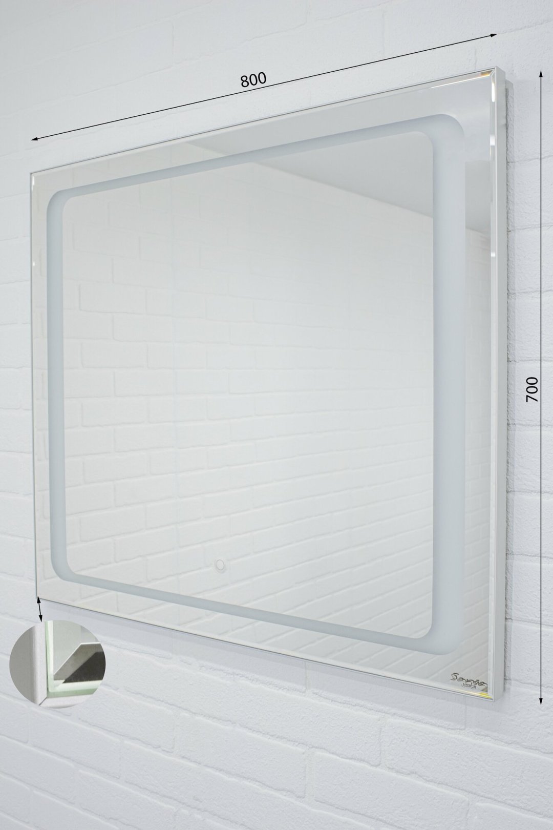 Зеркало настенное Домино Galaxy 80 Alum 80x70см купить,49300