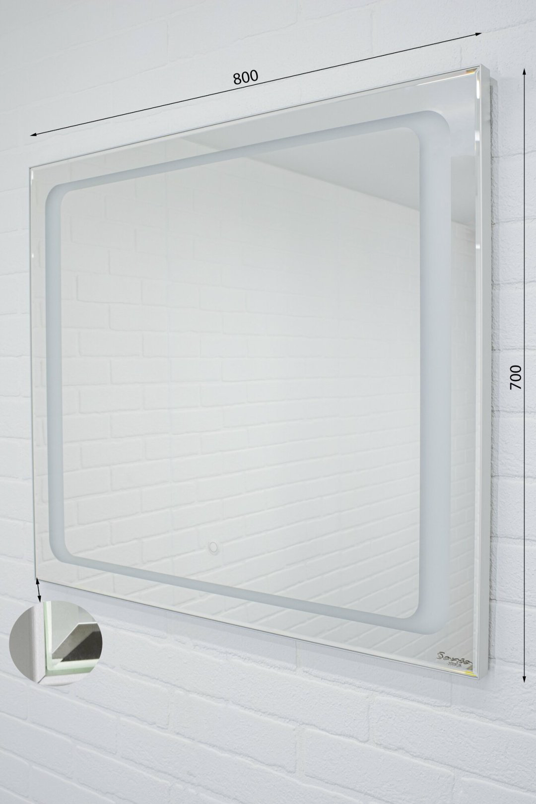 Зеркало настенное Домино Galaxy 80 Alum 80x70см купить,49300