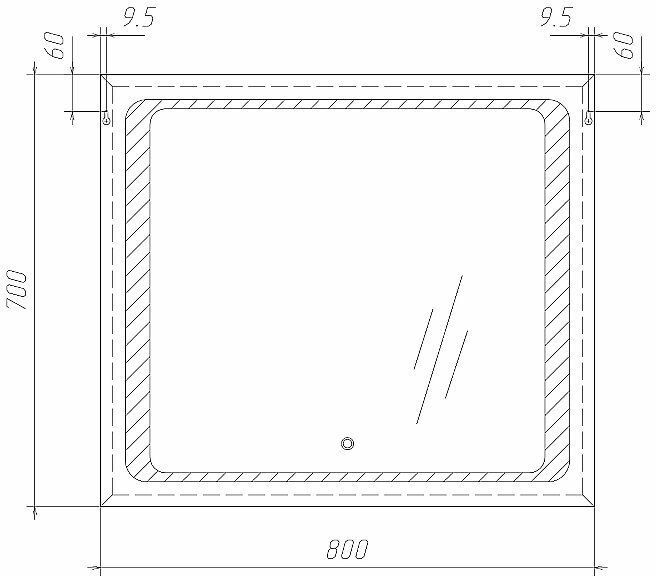 Зеркало настенное Домино Galaxy 80 Alum 80x70см купить,49300