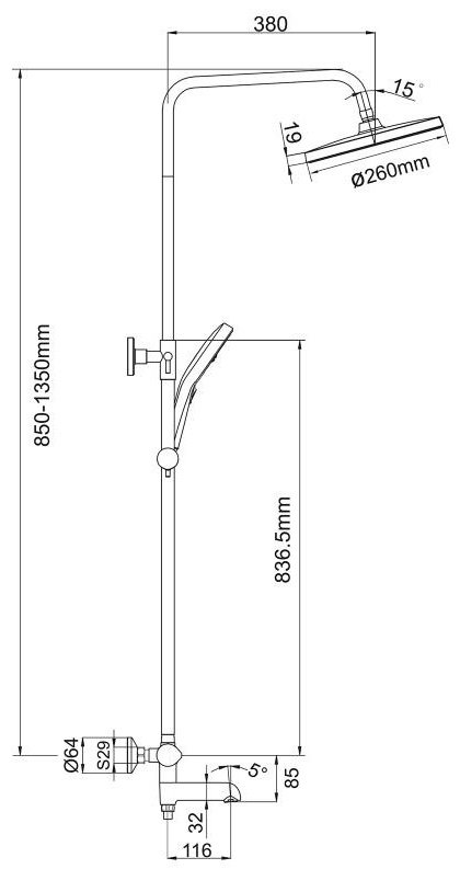 Gappo душевая стойка G2403-56