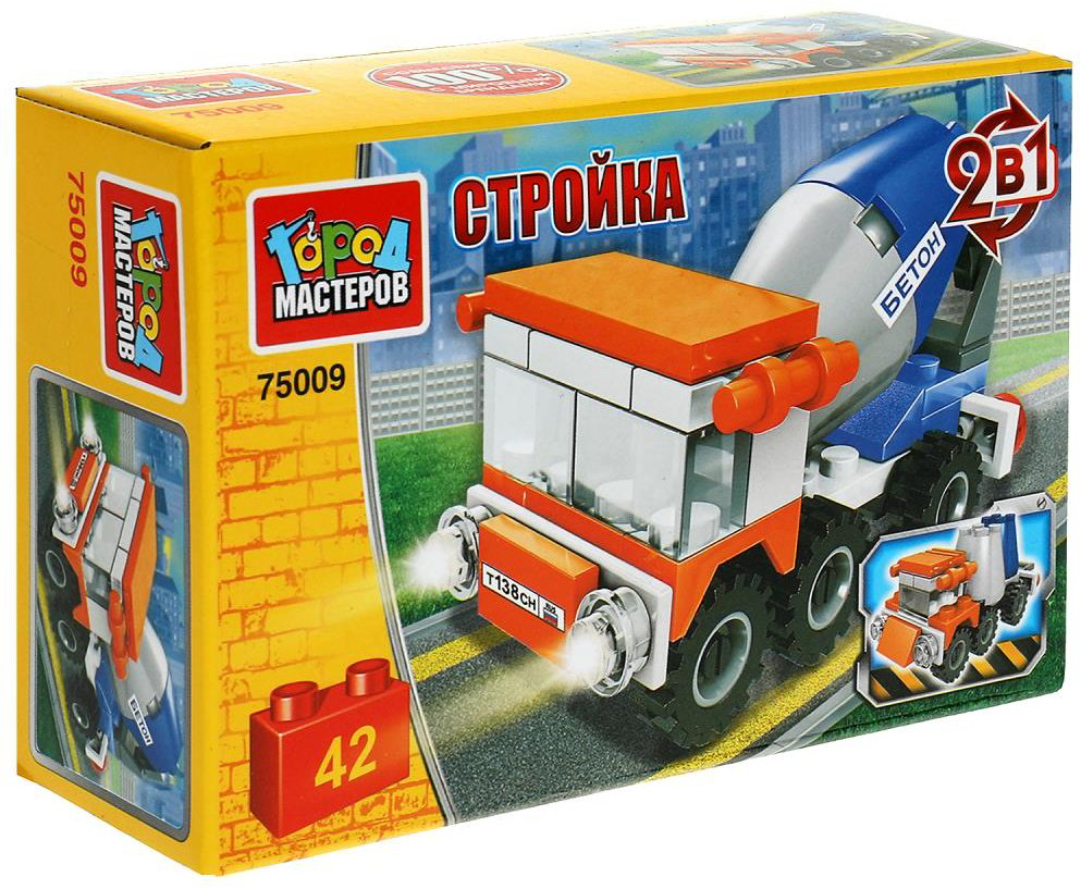 Конструктор ГОРОД МАСТЕРОВ Бетономешалка, деталей 42 шт купить,NaN