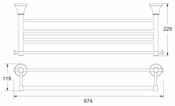 KABINKA.KZ держатель RG1908H 1 шт, латунь