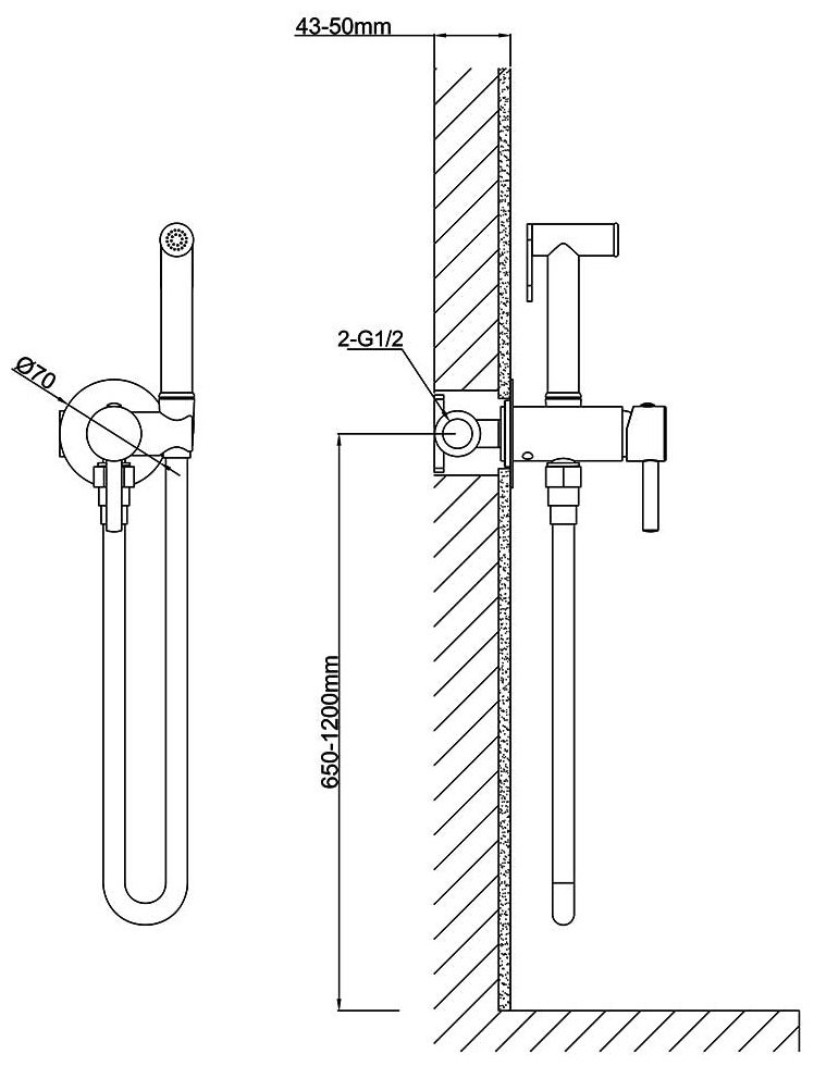 Vincea гигиенический душ VHFW-101BN, пластик