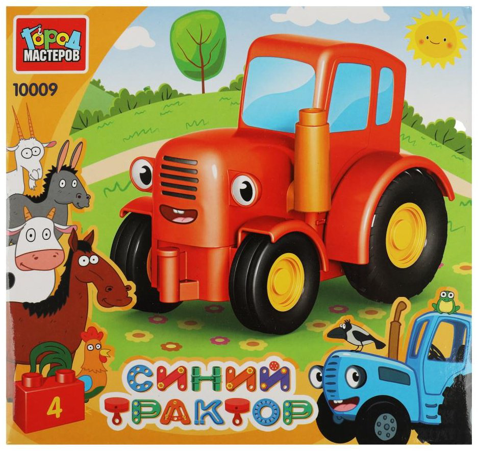 Конструктор ГОРОД МАСТЕРОВ Красный трактор, деталей 4 шт купить,NaN