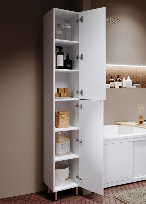 Шкаф-пенал напольный KABINKA.KZ &#34;Vittoria 30&#34;-01, 30x31.6x190 см, белый