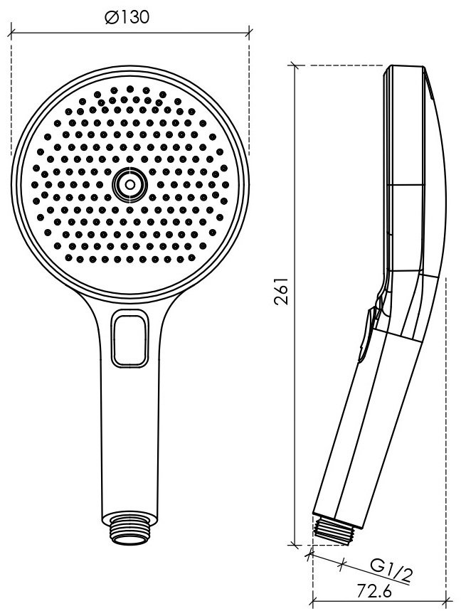 Sancos лейка для душа (без шланга) SC6001CH-B, латунь