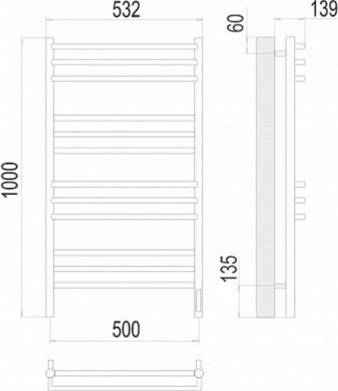 Полотенцесушитель TERMINUS электрический 4670078527134, лесенка 50x100 см купить,NaN