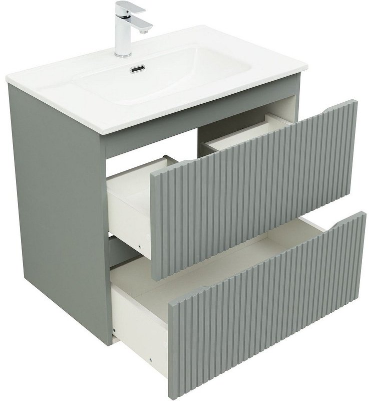 Тумба с раковиной KABINKA.KZ Flat 70 335433, 70x63.7x45.5 см, серый