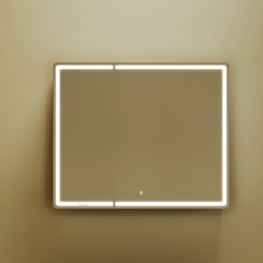 Шкаф зеркальный навесной KABINKA.KZ Mirror, 89x15x74 см, коричневый