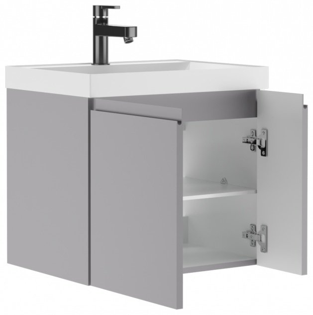 Тумба с раковиной KABINKA.KZ Байтерек, 59.2x50x42.6 см, серый