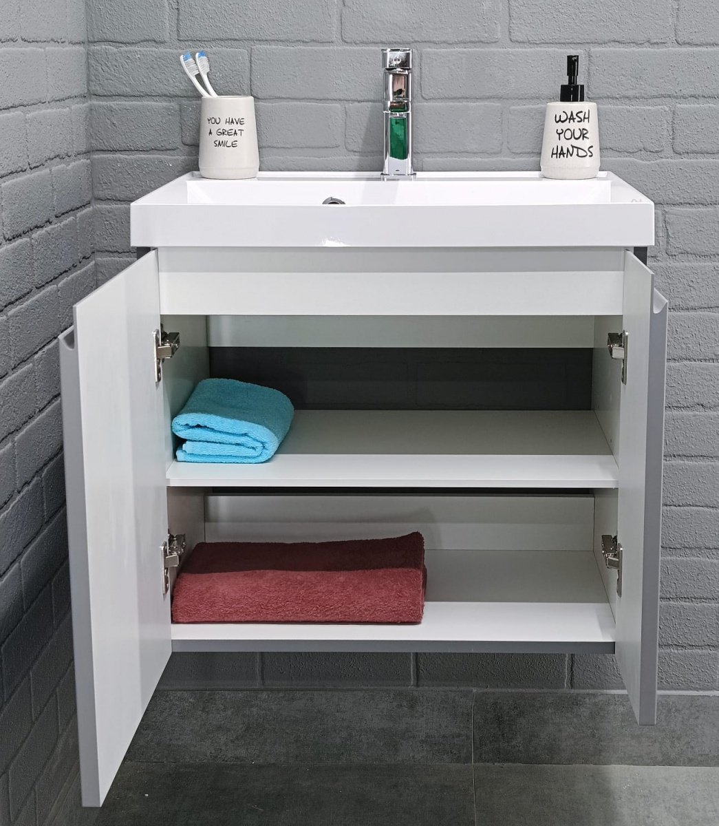 Тумба с раковиной KABINKA.KZ Байтерек, 59.2x50x42.6 см, серый