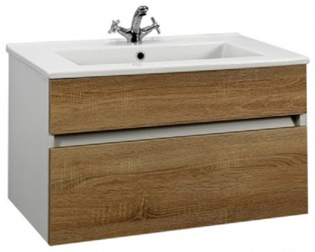 Тумба с раковиной Lindis 650 LION Дуб сонома, 65x50x30 см, коричневый