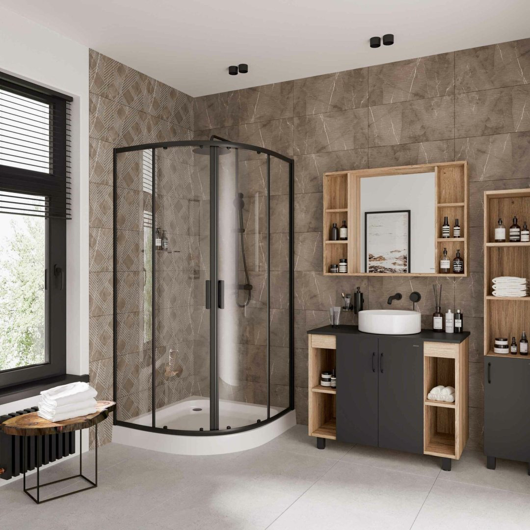 Душевое ограждение Niagara двухстенное NG-6886-08 BLACK, 800х1950 мм купить,NaN