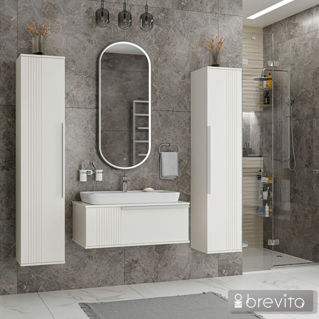 Шкаф-пенал навесной Brevita SAVOY-35 SAV-05035-010 35x35x165см белый купить,NaN