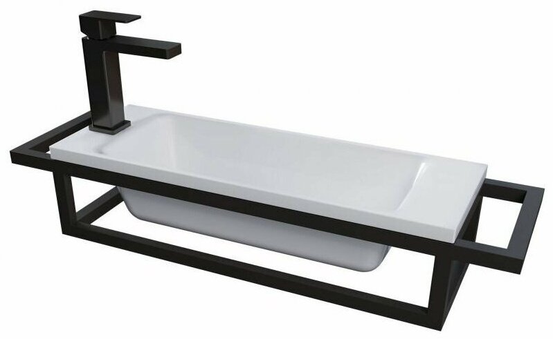 Тумба без раковины Grossman Консоль подвесная МЕТРИС-50 см, 50 смx13 смx21 см, черный