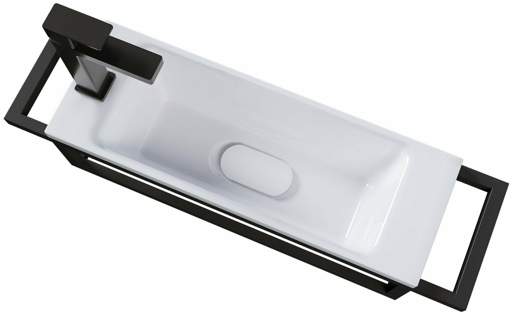 Тумба без раковины Grossman Консоль подвесная МЕТРИС-50 см, 50 смx13 смx21 см, черный