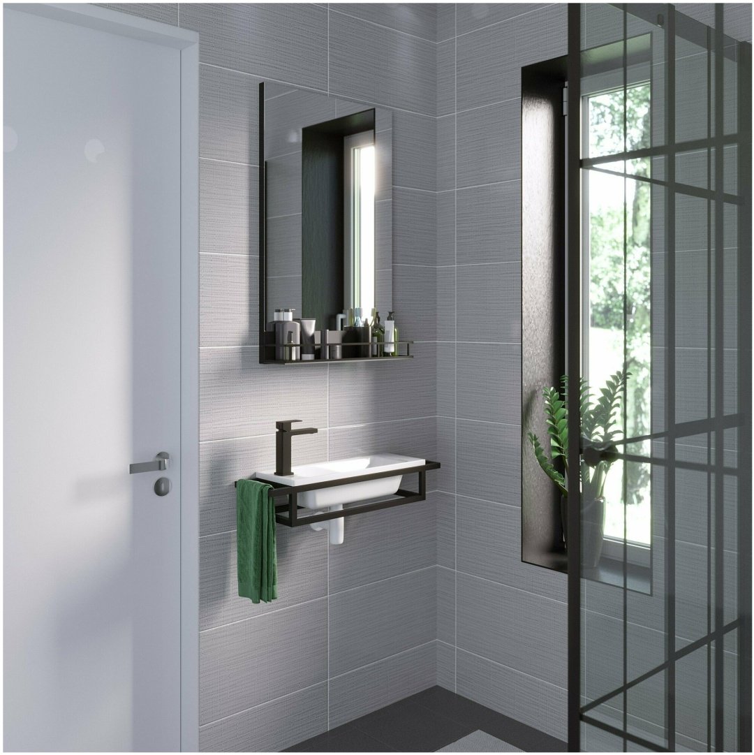 Тумба без раковины Grossman Консоль подвесная МЕТРИС-50 см, 50 смx13 смx21 см, черный