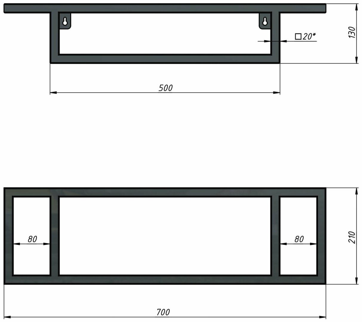 Консоль подвесная Grossman Метрис-50 50x13x21см купить,68300