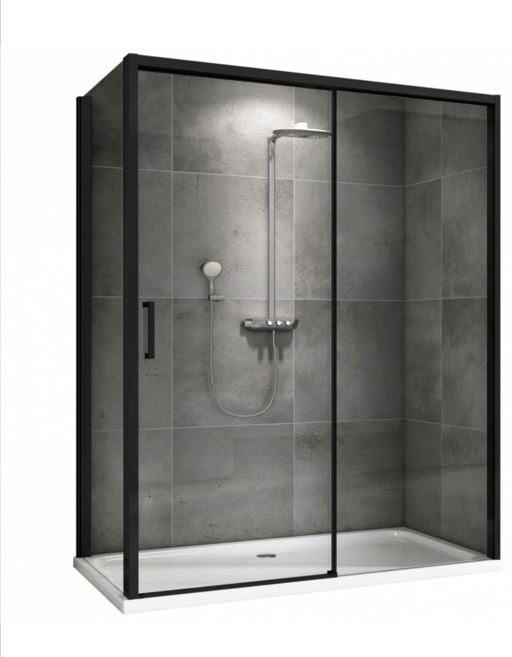 Душевое ограждение Abber двухстенное AG93160B-S102B, 1000х2000 мм купить,NaN
