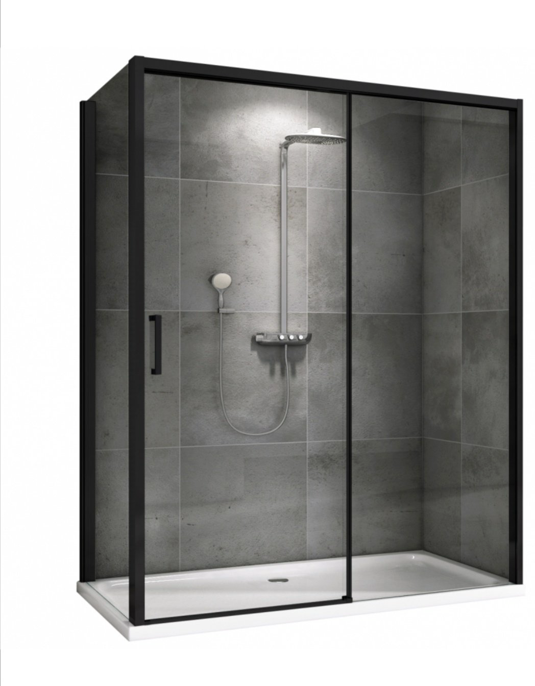 Душевое ограждение Abber двухстенное AG93160B-S102B, 1000х2000 мм купить,NaN