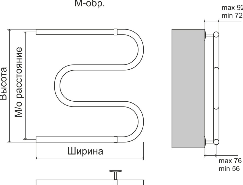 Полотенцесушитель TERMINUS водяной М-обр AISI 25 50x50 см купить,NaN