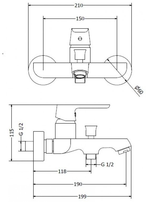 Смеситель для ванны Teorema VICTORIA 9Y16011-010, однозахватный купить,51800