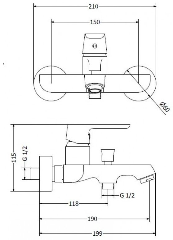 Смеситель для ванны Teorema VICTORIA 9Y16011-010, однозахватный купить,51800