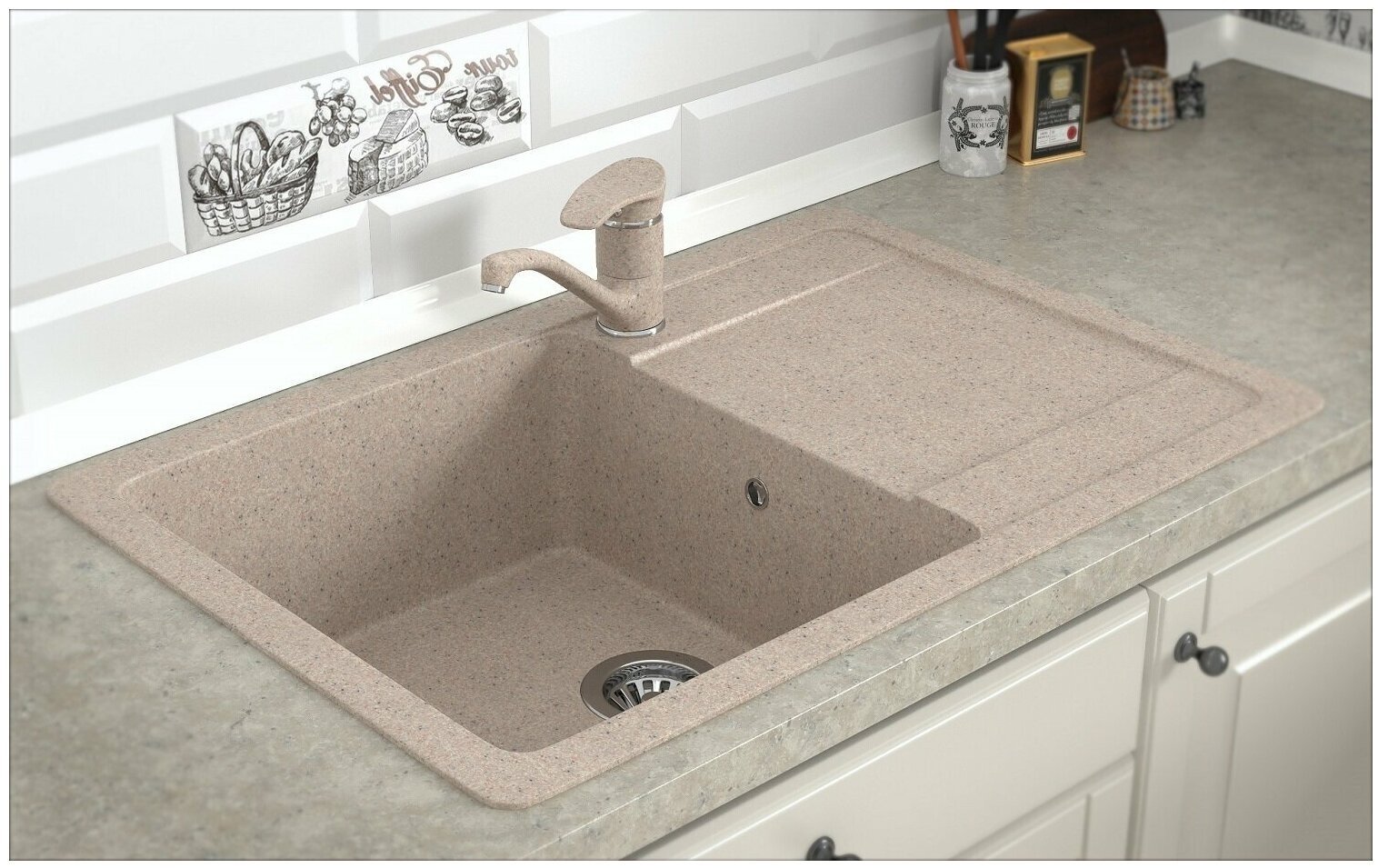 Кухонная мойка ГАММА Granite-13 врезная 64х50.5х18.5 см, искусственный гранит купить,NaN