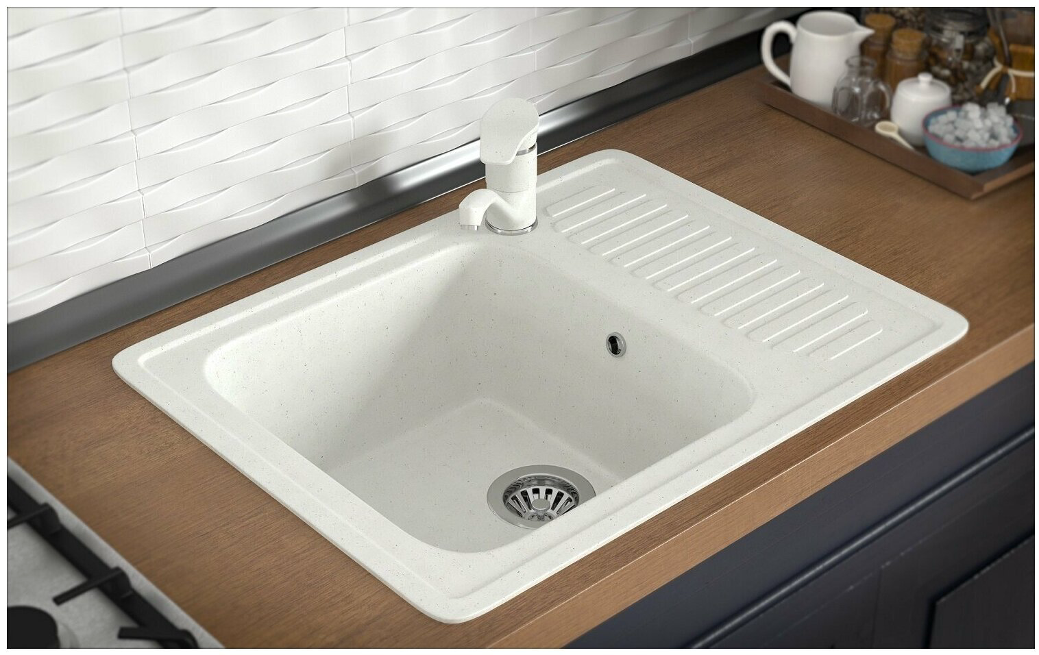 Кухонная мойка ГАММА Granite-05 врезная 64х49х17.5 см, искусственный гранит купить,52200