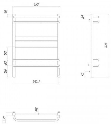 Полотенцесушитель Lemark LM04707Z 53x70