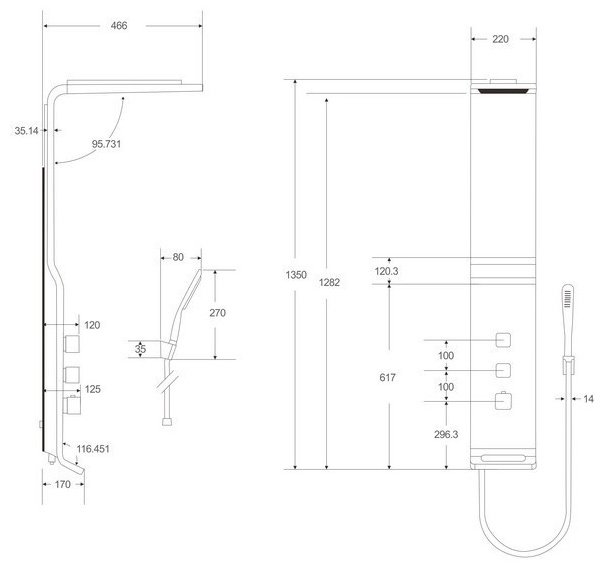 Cerutti душевой набор (гарнитур) SELLA W CT8988, латунь