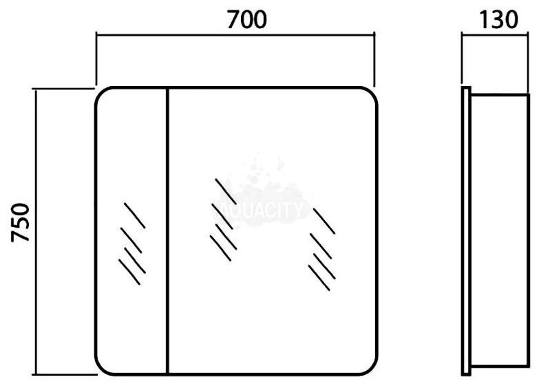 AQUARODOS Рома 70, 70x13x75 см, белый