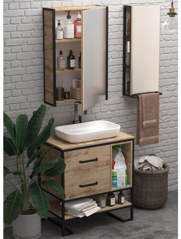 Шкаф навесной 1Marka Grunge Loft 60П 60x20x90см коричневый купить,NaN