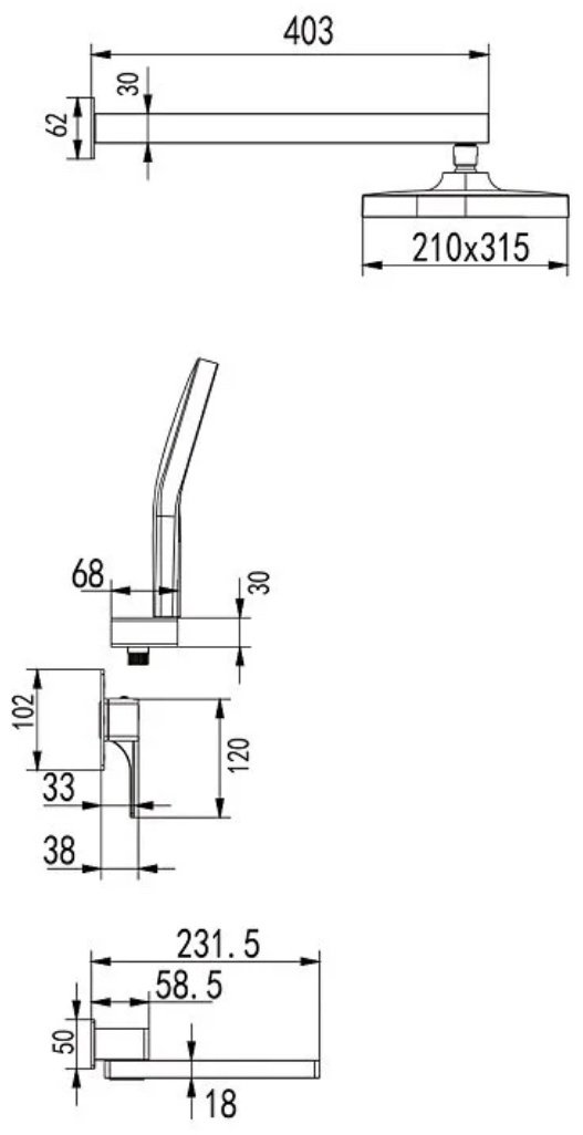 Rose душевой набор (гарнитур) R1035H