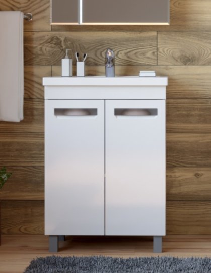 Тумба с раковиной KABINKA.KZ Plaza 60, 60.5x83x40.5 см, белый