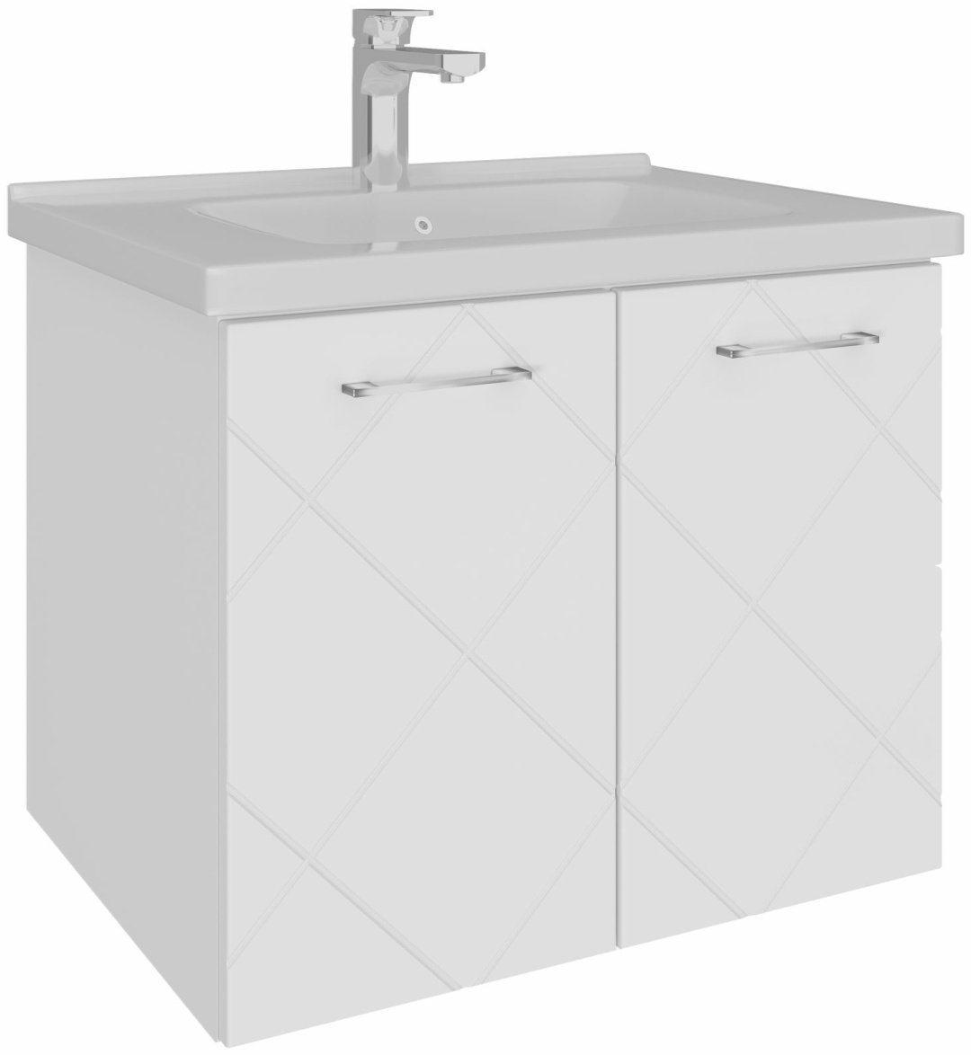 Тумба с раковиной AVK ТН 2 Двери Астра, 80x52x47 см, белый