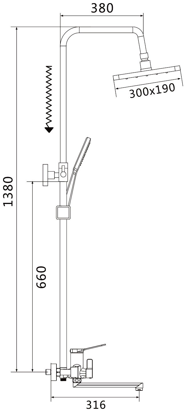 Rose душевой набор (гарнитур) S6236H